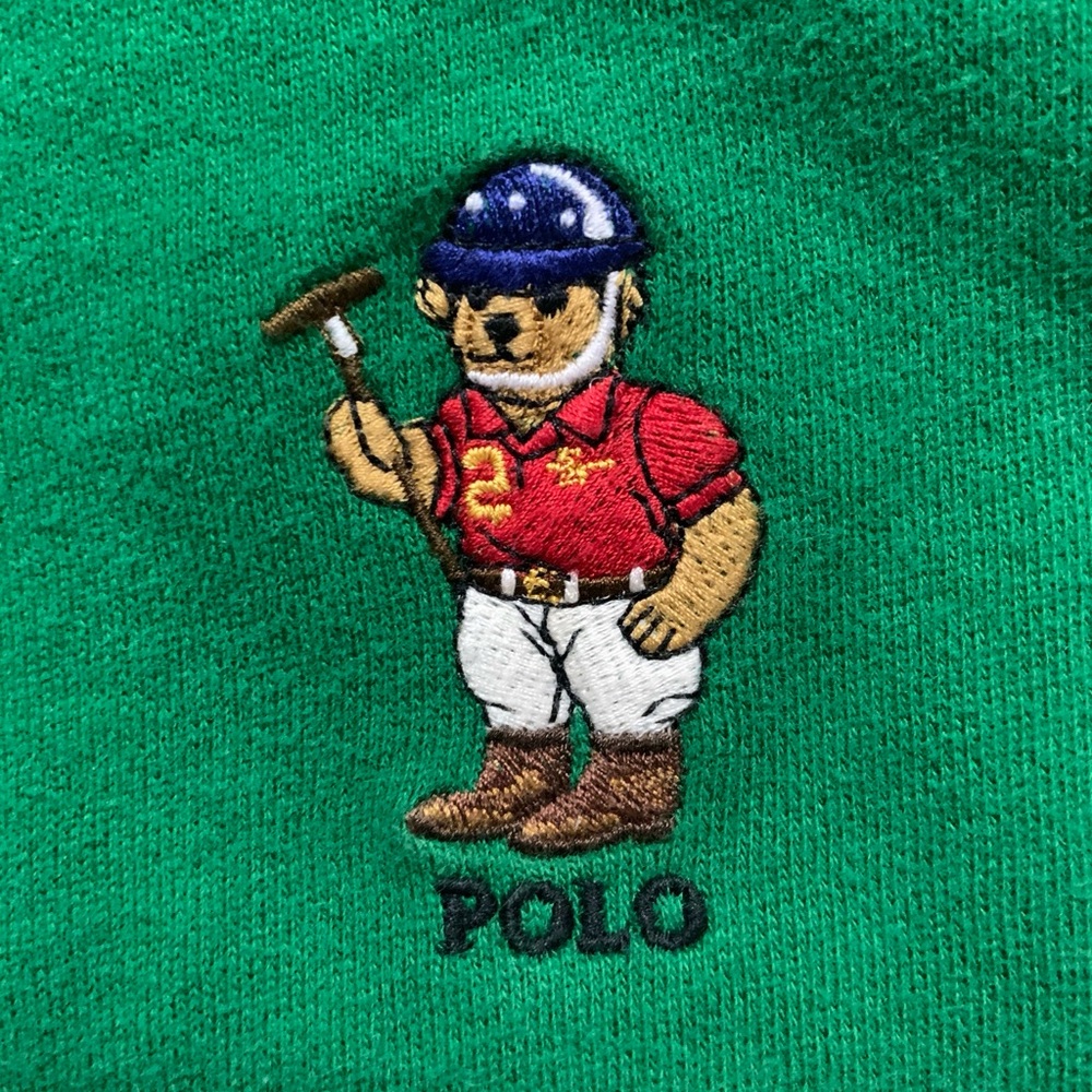 Polo by Ralph Lauren Kelly Green Ranger Bear Hoodie Classic Tag Size Medium